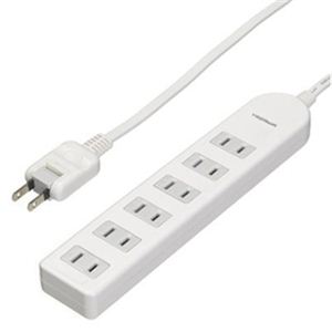 YAZAWA ブレーカー付テーブルタップ6個口5m HBS605WH