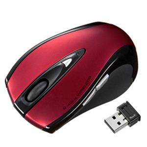 サンワサプライ 超小型レシーバーワイヤレスレーザーマウス(レッド) MA-NANOLS12R 商品画像