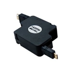 ミヨシ HDMIコードリ-ルタイプケ-ブル HDMI-ミニHDMI 1.2m ブラック HDM-HERC12／BK