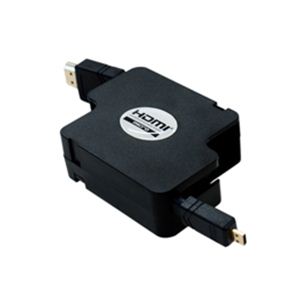 ミヨシ HDMIコードリ-ルタイプケ-ブル HDMI-マイクロHDMI 1.2m ブラック HDM-HERD12／BK