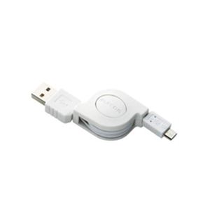 エレコム 充電／データ転送用巻取りmicroUSBケーブル MPA-AMBIRLC08WH