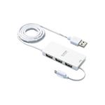 エレコム 充電/通信用microBケーブル付きUSBハブ U2H-MB401SWH