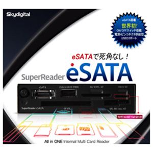 SKYDIGITAL スカイデジタル eSATA搭載モデル 3.5インチ内蔵型カードリーダー SKY-TFeBK