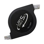 ミヨシ カテ6巻き取りLANケ-ブル 5m 黒 MUL-C605／BK