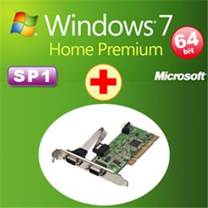 アッシーセットモデル DSP版 Windows 7 Home Premium SP1 64bit DVD +ラトックシステム RS-232C・デジタルI／O PCIボード REX-PCI60D+W