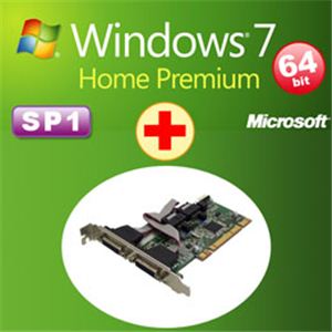アッシーセットモデル DSP版 Windows 7 Home Premium SP1 64bit DVD +ラトックシステム RS-422A／485・デジタルI／O PCIボード REX-PCI70D+W