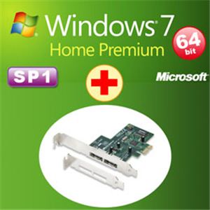 アッシーセットモデル DSP版 Windows 7 Home Premium SP1 64bit DVD +ラトックシステム eSATA 2ポート PCI Expressボード REX-PE32S+W