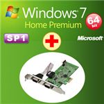 アッシーセットモデル DSP版 Windows 7 Home Premium SP1 64bit DVD +ラトックシステム RS-232C・デジタルI／O PCI Expressボード REX-PE60D+W