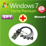 アッシーセットモデル DSP版 Windows 7 Home Premium SP1 64bit DVD +ラトックシステム 4ポート RS-232C・デジタルI／O PCI Expressボード REX-PE64D+W