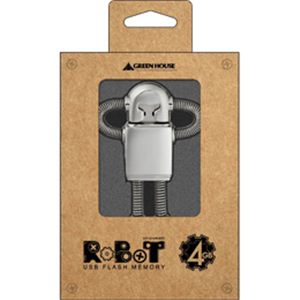 グリーンハウス GREENHOUSE ロボット型USBフラッシュメモリ 4GB GH-UFD4GRBT