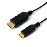 ミヨシ HDMIケーブル ウルトラスリムケ-ブル2m HDMI-HDMIミニ HDM-HEUC20/BK