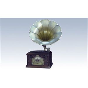 fuze 高級木製アンティーク調蓄音機型レコードプレーヤー OLD32