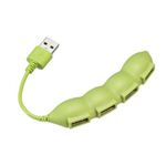 グリーンハウス GREENHOUSE さやえんどう型4ポートUSBハブ GH-UH204MAME