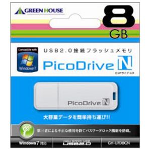 グリーンハウス GREENHOUSE USBフラッシュメモリ ピコドライブN 8GB GH-UFD8GN