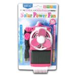 ノーブランド 携帯できる扇風機！ソーラーパワーファン ピンク SPF075