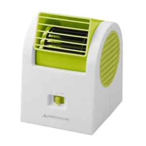 グリーンハウス GREENHOUSE USB扇風機 ボックス型 （グリーン） GH-USB-FANSTG
