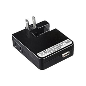 サンワサプライ USB充電タップ型ACアダプタ(出力1A×1ポート)ブラック ACA-IP22BK