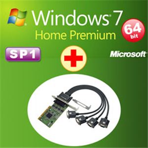 アッシーセットモデル DSP版 Windows 7 Home Premium SP1 64bit DVD +ラトックシステム 4ポート RS-232C・デジタルI／O PCIボード REX-PCI64D+W