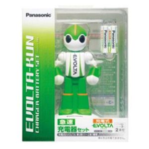 Panasonic(パナソニック)単3形ニッケル水素電池2本付 急速充電器セット エボルタ君充電器 K-KJQ20M20W - 拡大画像