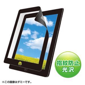 サンワサプライ iPadmini用無気泡黒枠付き液晶保護指紋防止光沢フィルム LCD-IPMKFPNBBK - 拡大画像