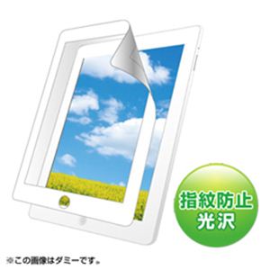 サンワサプライ iPadmini用無気泡白枠付き液晶保護指紋防止光沢フィルム LCD-IPMKFPNBW - 拡大画像