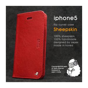 AEJEX iPhone5用ケース FLIPタイプ レッド AS-AJIP5F-RD