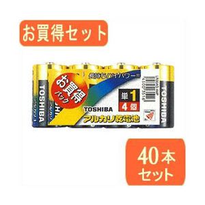 TOSHIBA（東芝）単1アルカリ電池 4本パック LR20AG 4MPx10パック LR20AG 4MPX10 - 拡大画像