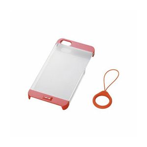 エレコム iPhone5用ストラップ付きシェルカバー（オレンジ） PS-A12PVSTDR