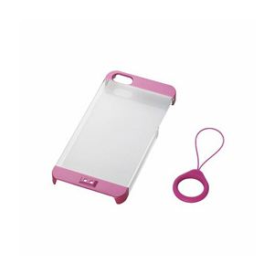 エレコム iPhone5用ストラップ付シェルカバー（ディープピンク） PS-A12PVSTPND