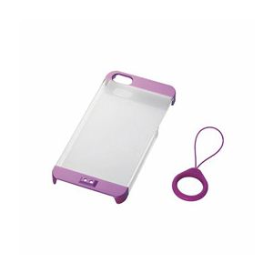 エレコム iPhone5用ストラップ付きシェルカバー（パープル） PS-A12PVSTPU