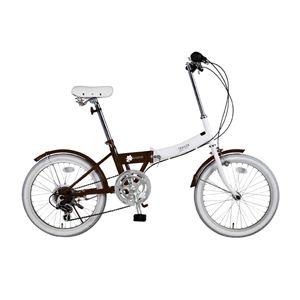 20インチ カラフル折りたたみ自転車 6段変速 TRAILER ブラウン BGC-N10-BR