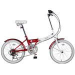 20インチ カラフル折りたたみ自転車 6段変速 TRAILER レッド BGC-N10-RD