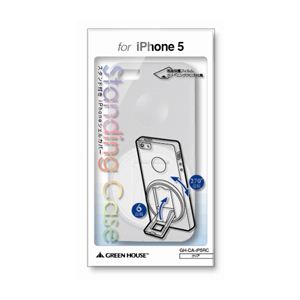 GREENHOUSE iPhone5用スタンド付きシェルカバー クリア GH-CA-IP5RC - 拡大画像