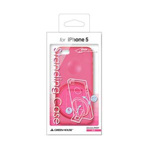 GREENHOUSE iPhone5用スタンド付きシェルカバー ピンク GH-CA-IP5RP 商品画像