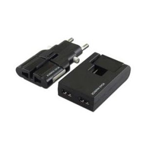 デバイスネット USB対応マルチ電源変換アダプター ゴーコンW2+スイングUSBタップ ブラック RW99BK-B