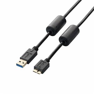 エレコム フェライトコア付きUSB3.0ケーブル（A-microB） USB3-AMBF10BK