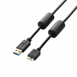 エレコム フェライトコア付きUSB3.0ケーブル（A-microB） USB3-AMBF20BK