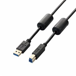 エレコム フェライトコア付きUSB3.0ケーブル（A-B） USB3-BF20BK