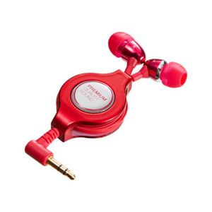 サンワサプライ ステレオイヤホン（巻き取り式） MM-HP118R