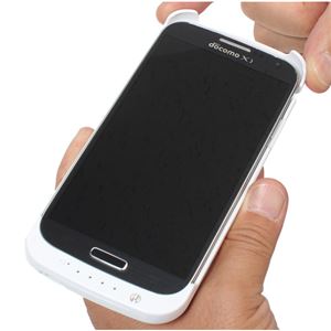 サンコー Galaxy S4用薄型バッテリーケース ホワイト GLX4B95W - 拡大画像