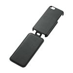 エレコム iPhone 5c用ソフトレザーカバー縦フラップ／ブラック PS-A13PLFTBK