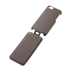 エレコム iPhone 5c用ソフトレザーカバー縦フラップ／ブラウン PS-A13PLFTDBR