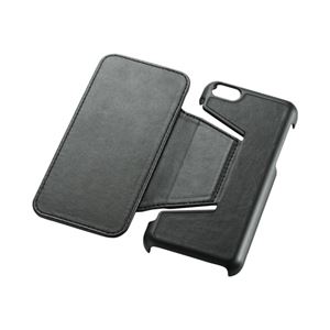 エレコム iPhone 5c用ソフトレザーカバースタンド／ブラック PS-A13PLFSBK