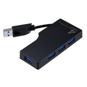 サンワサプライ ケーブル収納4ポートUSB3.0ハブ USB-HAM405BK 商品画像