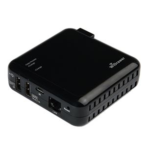 ラトックシステム Wi-Fi USBリーダー（スマホ・タブレット充電機能付）ブラック REX-WIFIUSB2-BK - 拡大画像