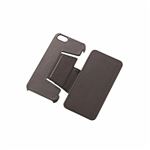 エレコム iPhone 5s／5用ソフトレザーカバー（スタンド） PS-A12PLFSDBR
