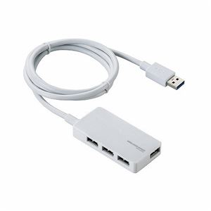 ELECOM(エレコム) USB3.0対応ACアダプタ付き4ポートUSBハブ U3H-A408SWH 商品画像