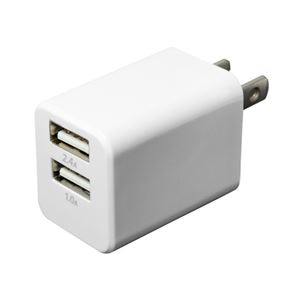 ミヨシ USB-ACアダプタ 2.4A対応 2ポート 白 IPA-24U/WH