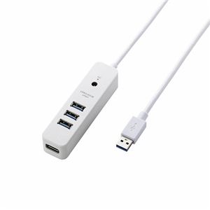 エレコム USB3.0ハブ（4ポートマグネット付き） U3H-T410SWH - 拡大画像