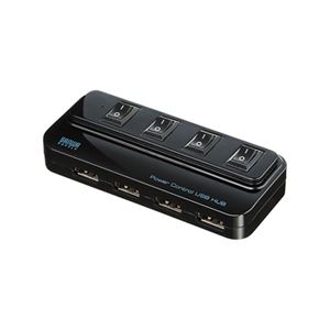 サンワサプライ 個別スイッチ付き4ポートUSB2.0ハブ（ブラック） USB-HSL415BK